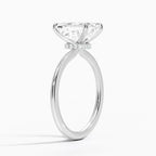 Petite Secret Halo Diamond Ring in Platinum