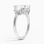 Emerald Three Stone Diamond Ring (3/4 ct. tw.) in 18K White Gold