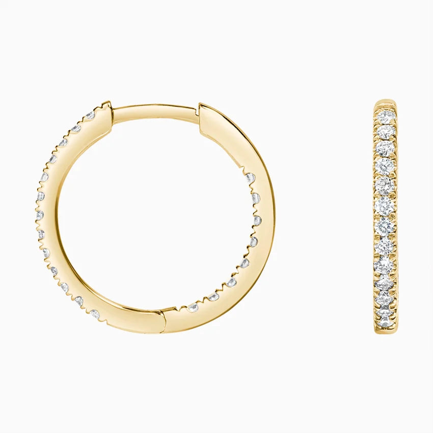 Extra Small Perfect Hoop Lab Diamond Earrings in 14K Yellow GoldExtra Small Perfect Hoop Lab Diamond Earrings in 14K Yellow Gold