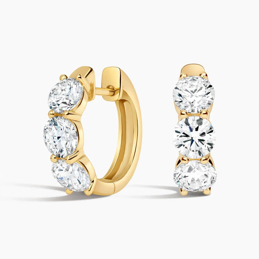 Lab Diamond Huggie Hoop Earrings (3 ct. tw.) in 14K Yellow Gold