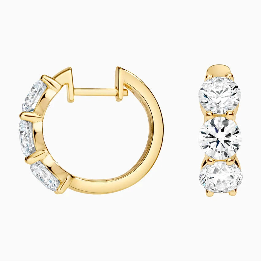 Lab Diamond Huggie Hoop Earrings (3 ct. tw.) in 14K Yellow Gold