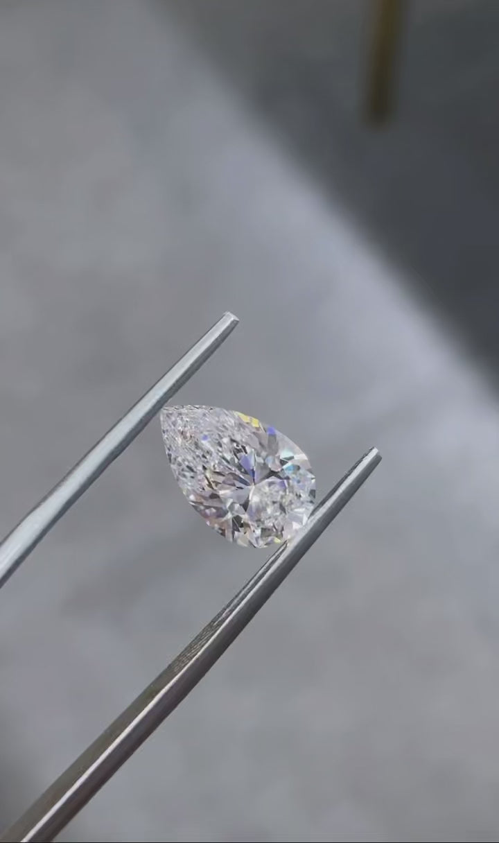 Pear cut lab grown diamonds